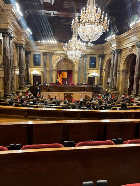 Fotografia del Parlament de Catalunya durant la votació contra el tractat del Mercosur