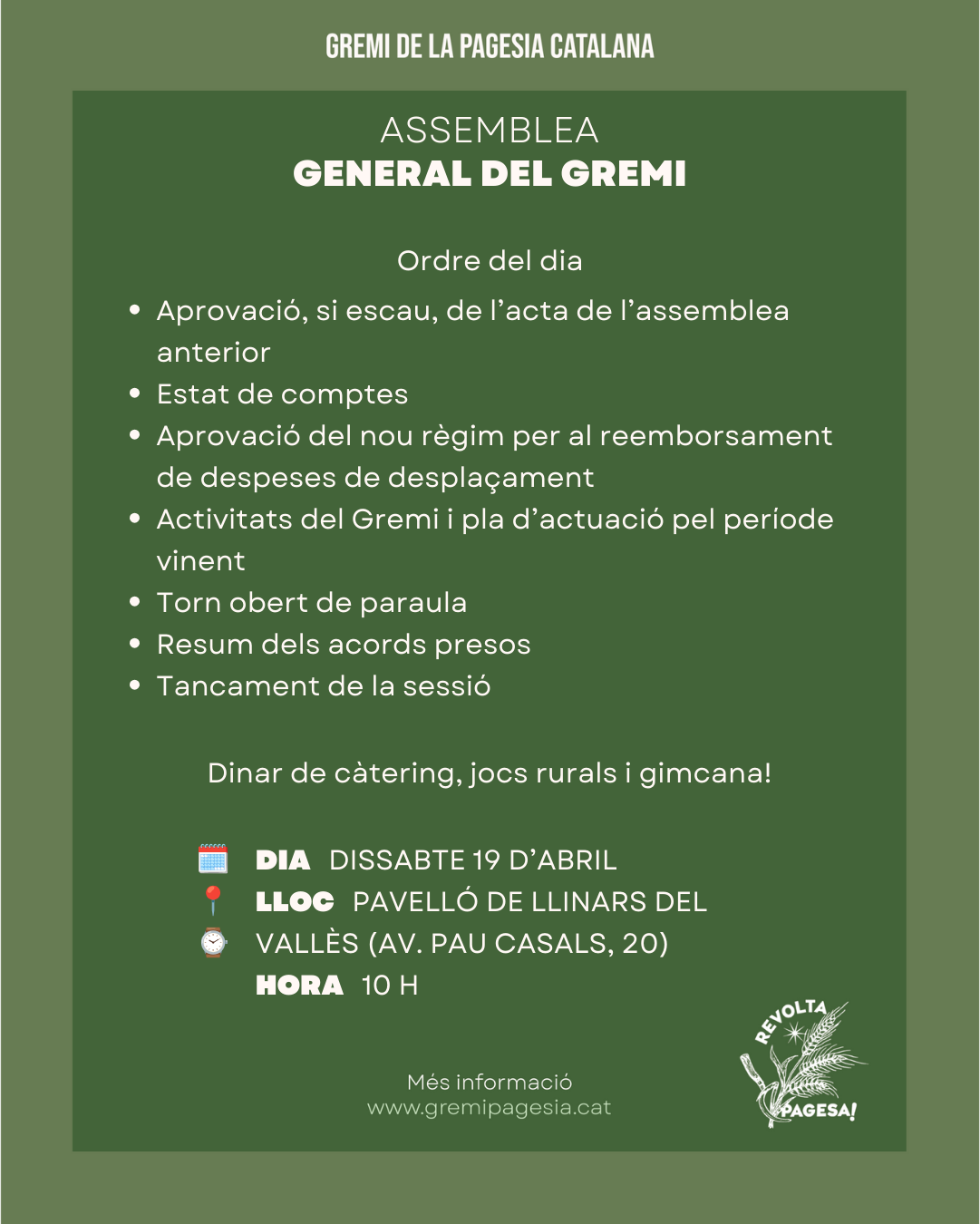 Assemblea General 19 Abril Llinars